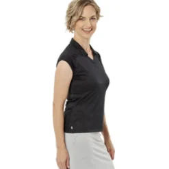 Optic Sleeveless Polo Black